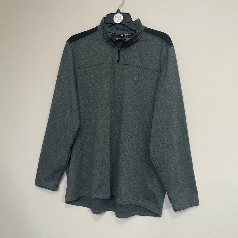 Spyder Active Gray Quarter-Zip Top Size large  Weekender ~‎ casual